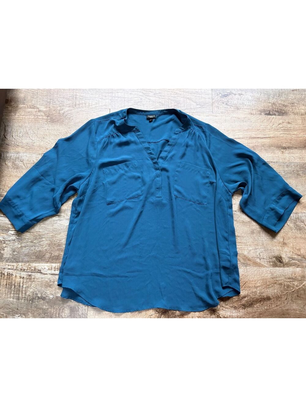 Torrid Harper Teal Blue Blouse Size 3X